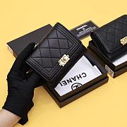 Chanel boy compact black caviar / lambskin wallet - 3