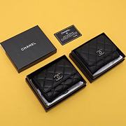 Chanel CC compact black caviar / lambskin wallet - 1