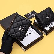 Chanel CC compact black caviar / lambskin wallet - 3