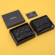 Chanel CC black caviar / lambskin wallet - 1