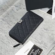 Chanel boy caviar black silver zipper wallet - 6