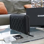 Chanel boy caviar black silver zipper wallet - 5