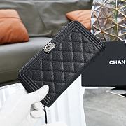 Chanel boy caviar black silver zipper wallet - 2