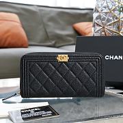 Chanel boy caviar black gold zipper wallet - 1