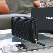 Chanel boy caviar black gold zipper wallet - 5