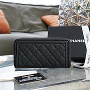 Chanel boy caviar black gold zipper wallet - 3