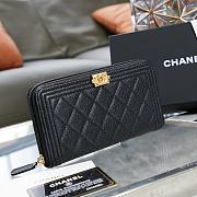 Chanel boy caviar black gold zipper wallet - 2