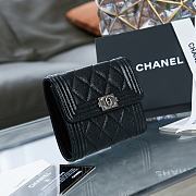 Chanel boy compact black caviar wallet - 5