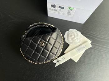 Chanel black lambskin pouch