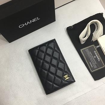 Chanel caviar gold hardware passport holder