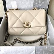 Chanel gold flap cream bag 19 medium size - 1