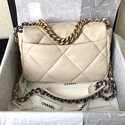 Chanel gold flap cream bag 19 medium size - 6