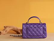 Chanel Top Handle gold hardware purple lambskin mini bag - 2