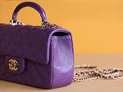 Chanel Top Handle gold hardware purple lambskin mini bag - 3