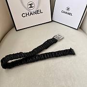 Chanel CC silver lambskin belt  - 3