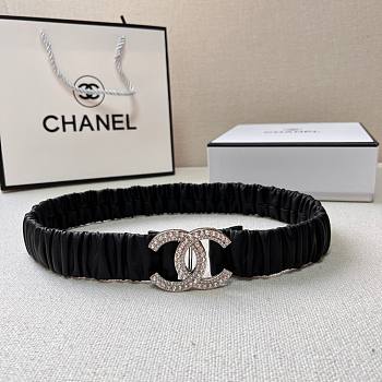 Chanel CC Silver Crystal lambskin belt