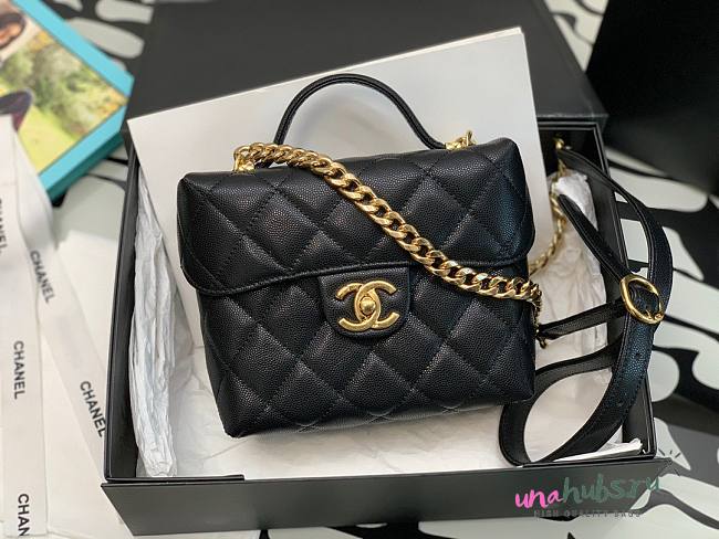 Chanel 23C Vanity Mini Top Handle Black Caviar Bag - 1