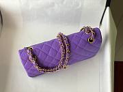 Chanel 1112 CF classic purple caviar gold hardware 25cm bag - 3