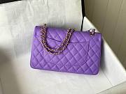 Chanel 1112 CF classic purple caviar gold hardware 25cm bag - 5