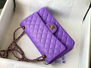 Chanel 1112 CF classic purple caviar gold hardware 25cm bag - 6