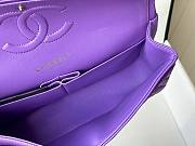 Chanel 1112 CF classic purple caviar silver hardware 25cm bag - 2