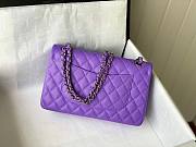 Chanel 1112 CF classic purple caviar silver hardware 25cm bag - 3