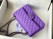 Chanel 1112 CF classic purple caviar silver hardware 25cm bag - 4