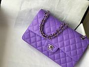 Chanel 1112 CF classic purple caviar silver hardware 25cm bag - 5