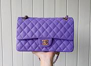 Chanel 1112 CF classic purple caviar gold hardware 25cm bag - 1