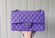 Chanel 1112 CF classic purple caviar silver hardware 25cm bag - 1