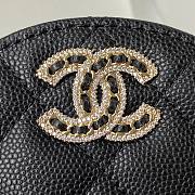 Chanel 22S Quilted Caviar Black Mini Round Clutch - 6