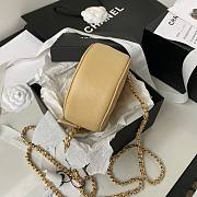 Chanel 22S Quilted Caviar Beige Mini Round Clutch - 2