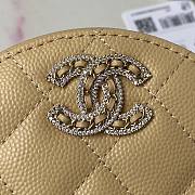 Chanel 22S Quilted Caviar Beige Mini Round Clutch - 5