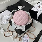 Chanel 22S Quilted Caviar Pink Mini Round Clutch - 6