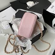 Chanel 22S Quilted Caviar Pink Mini Round Clutch - 5