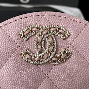 Chanel 22S Quilted Caviar Pink Mini Round Clutch - 2