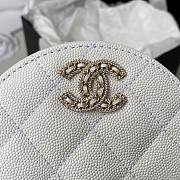 Chanel 22S Quilted Caviar White Mini Round Clutch - 4