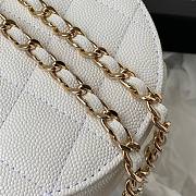 Chanel 22S Quilted Caviar White Mini Round Clutch - 3