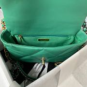 Chanel 19 flap green gold hardware bag 30cm - 6