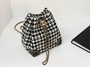 Chanel bucket caftskin tweed gold hardware bag - 4