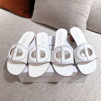 Dior white D-club slides/ heeled sandals