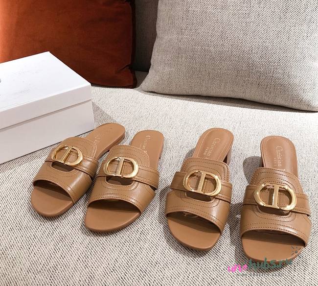 Dior 30 Montaigne brown slides/ heeled sandals - 1