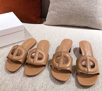 Dior brown D-club slides/ heeled sandals