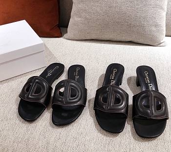 Dior black D-club slides/ heeled sandals