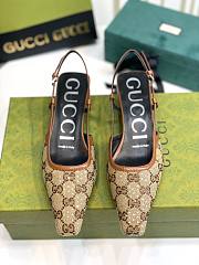 GUCCI brown GG slingback heels - 3