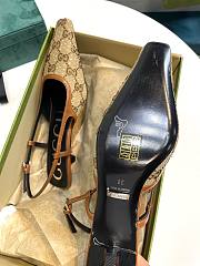 GUCCI brown GG slingback heels - 6