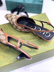 GUCCI brown GG slingback heels - 2