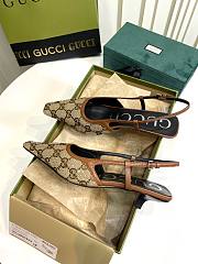 GUCCI brown GG slingback heels - 4