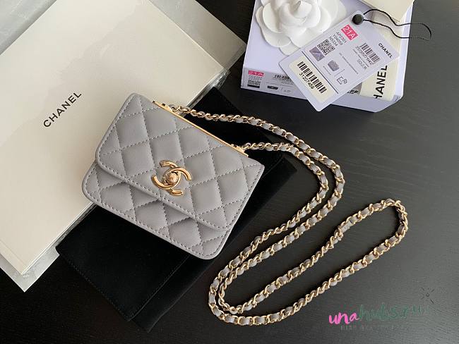 Chanel CC Trendy Mini Grey Bag - 1