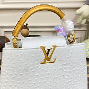 Louis Vuitton Capucines White Ostrich leather PM bag - 3